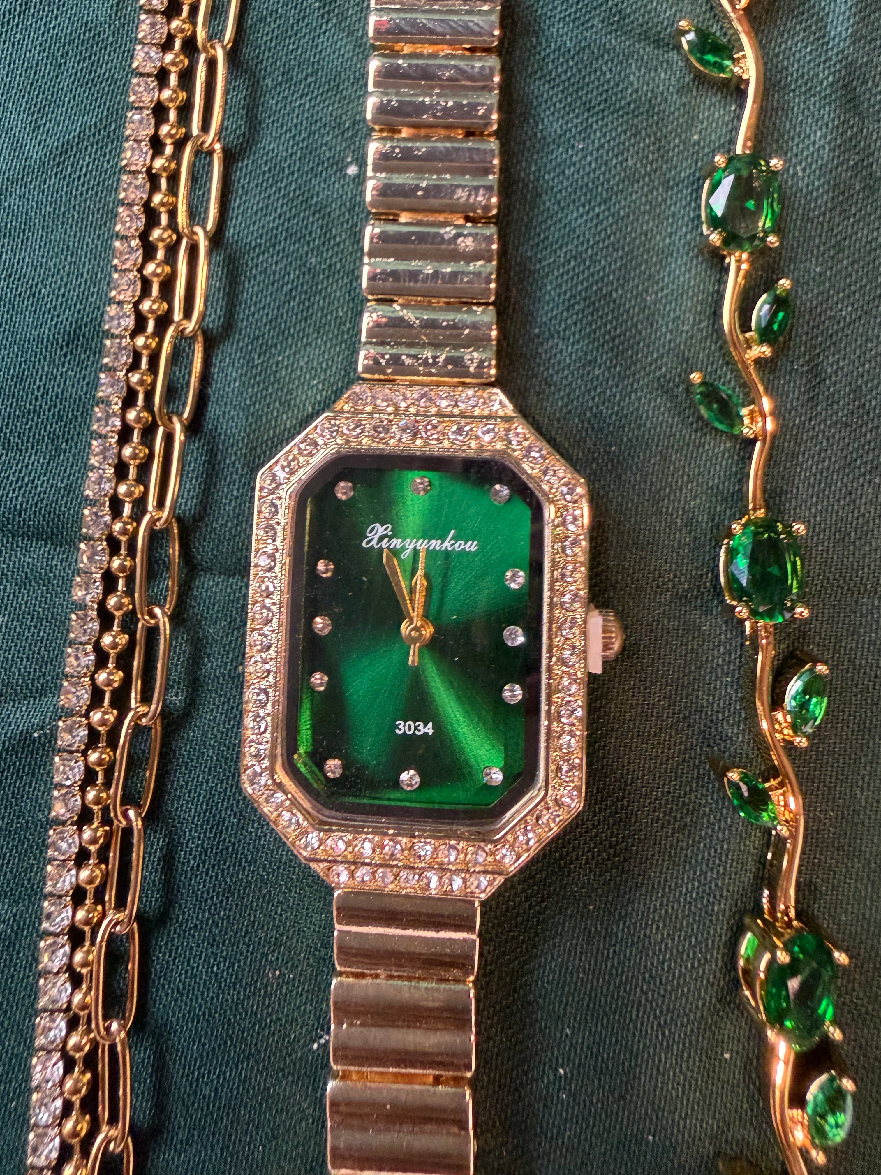 Emerald Luxe Watch Stack