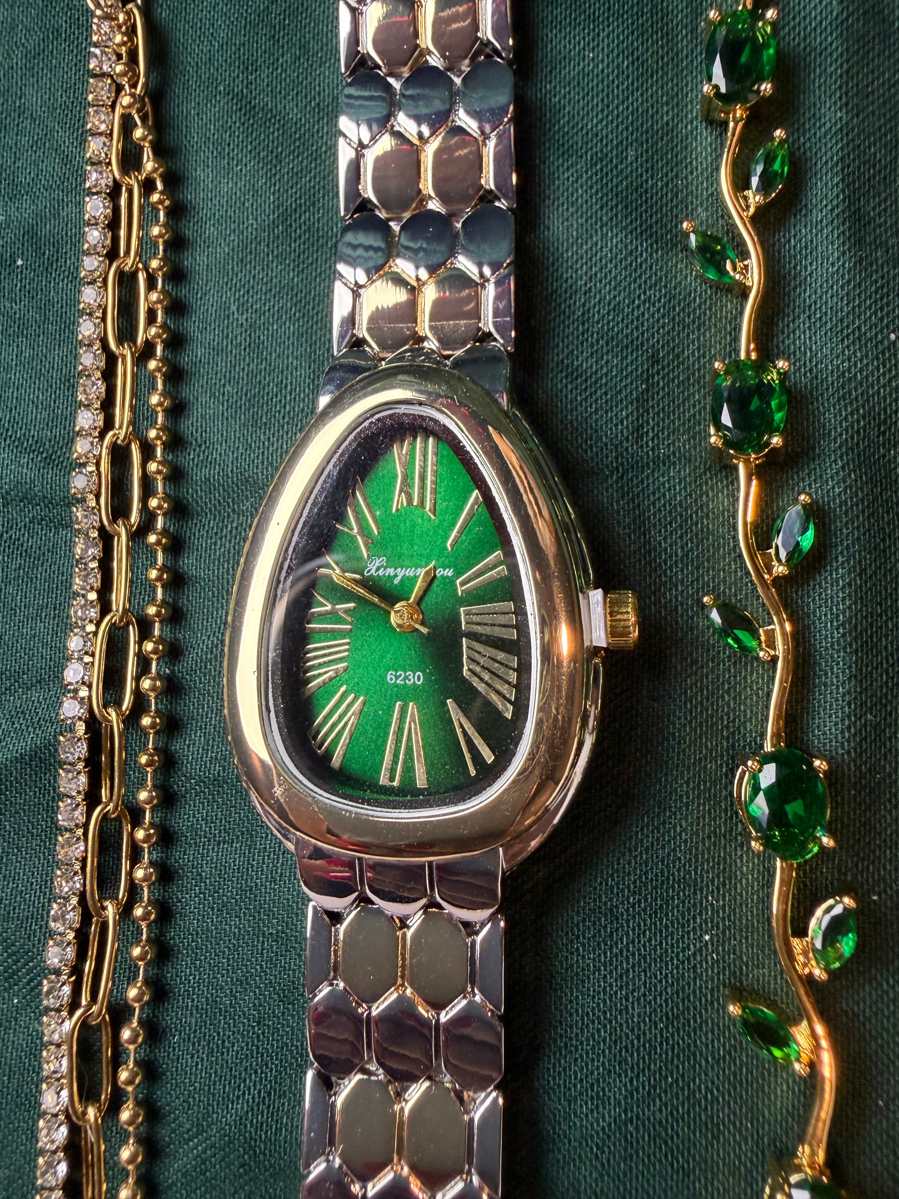 Emerald Dual Tone Watch Stack