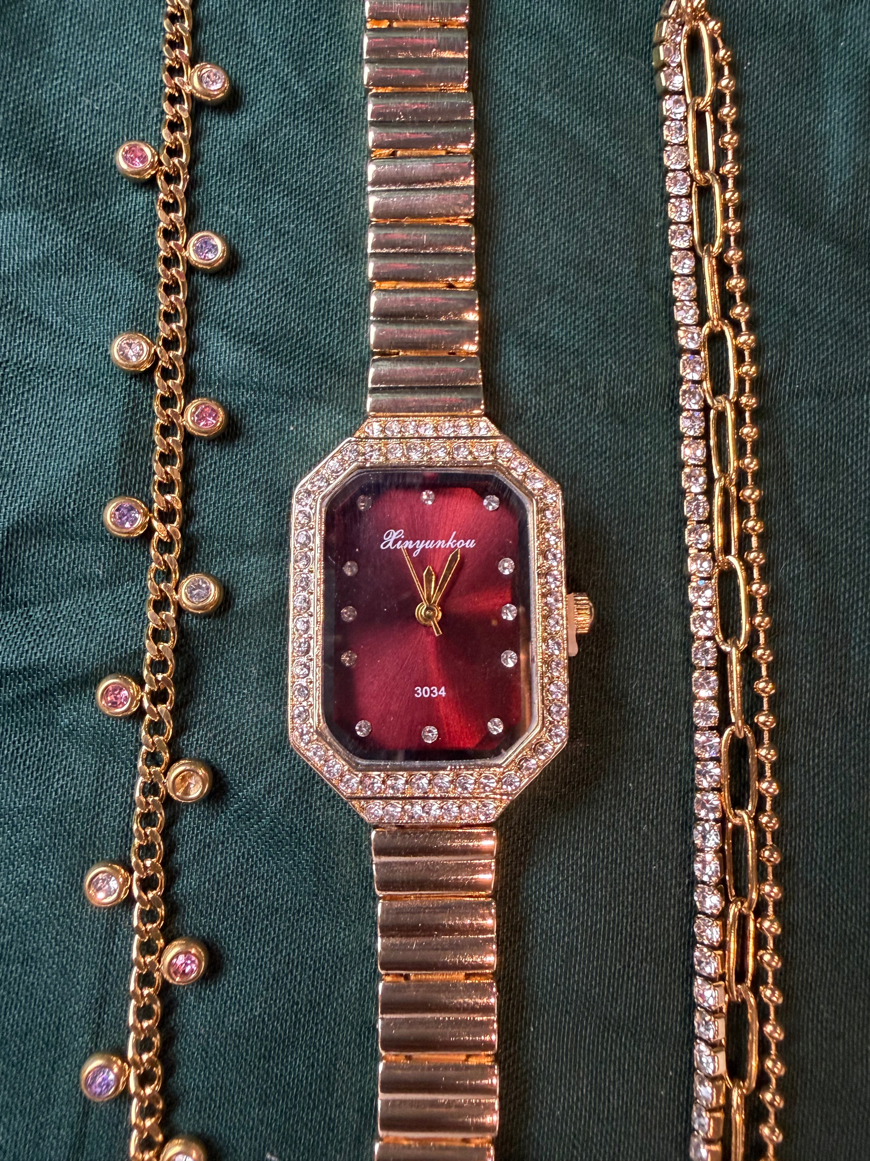 Cherry Red Vintage Watch Stack